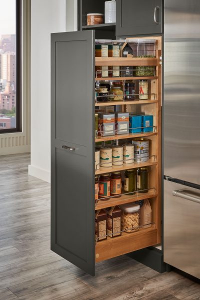 Tall Pull-Out Kitchen Cabinet, Double-Sided Full Access Pantry Storage